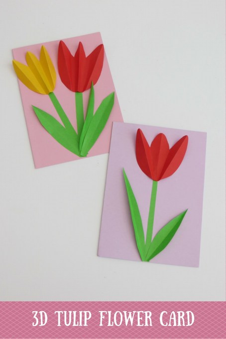 3d tulip flower card craft