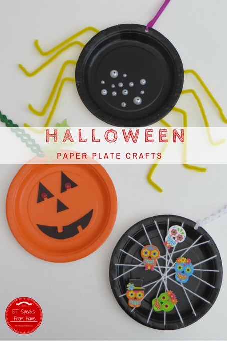 halloween paper plate crafts spider pumpkin web