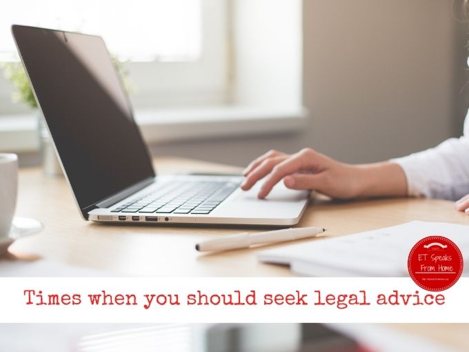 Times when you should seek legal advice