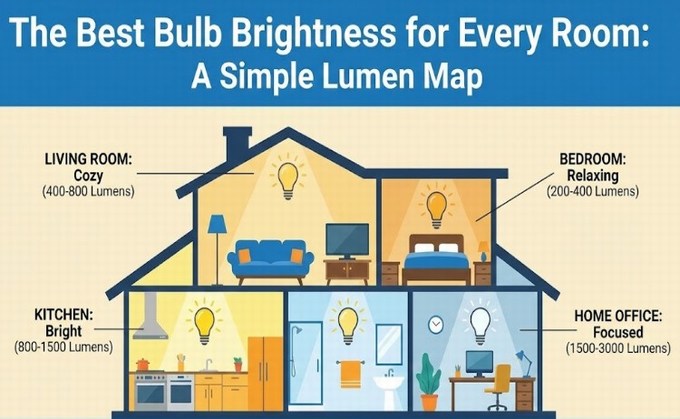 The Best Bulb Brightness for Every Room A Simple Lumen Map