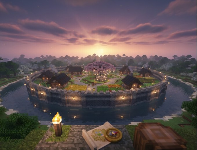 Giant Minecraft Circle Builds Planning a 100x100 Project